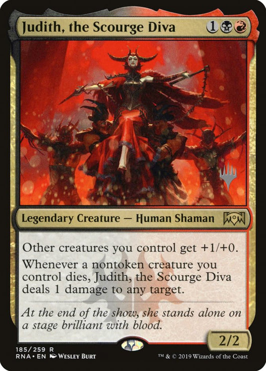 Judith, the Scourge Diva (Promo Pack) [Ravnica Allegiance Promos] [Foil]