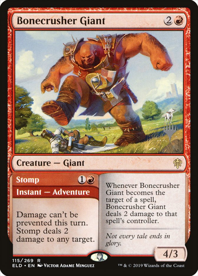 Bonecrusher Giant // Stomp (Promo Pack) [Throne of Eldraine Promos] [Foil]