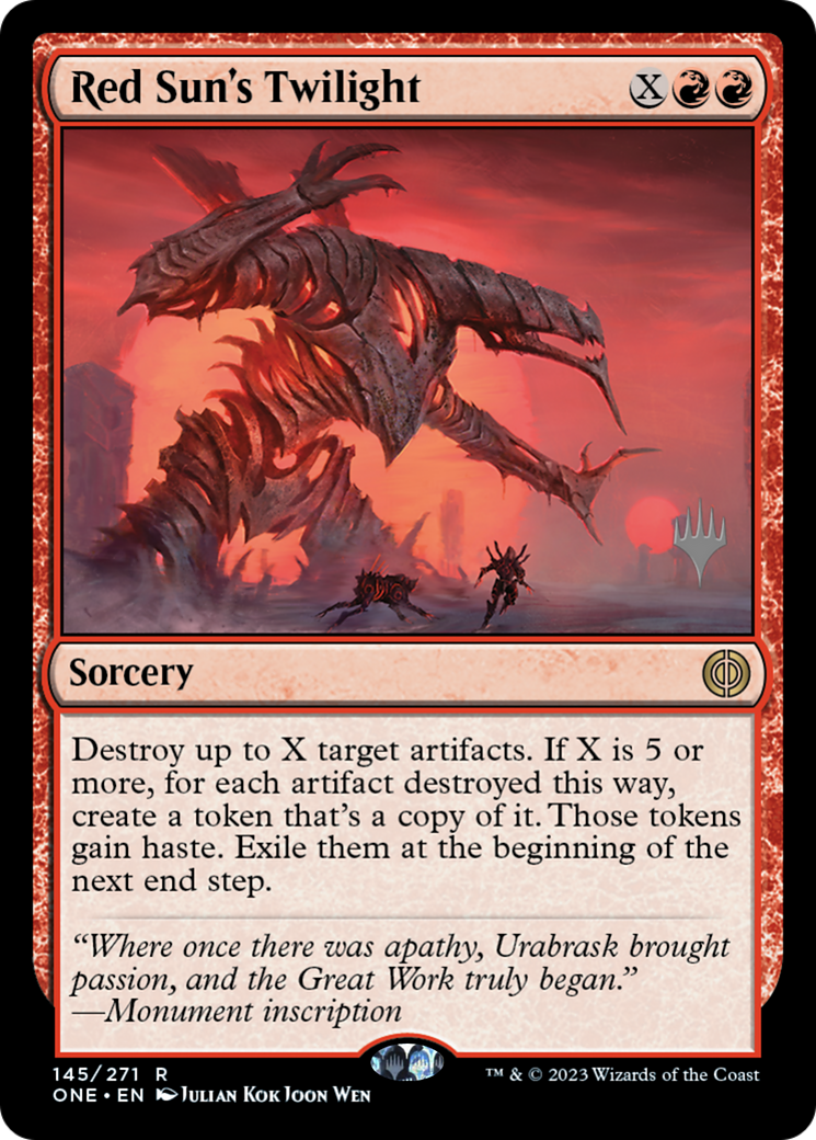 Red Sun's Twilight (Promo Pack) [Phyrexia: All Will Be One Promos] [Foil]
