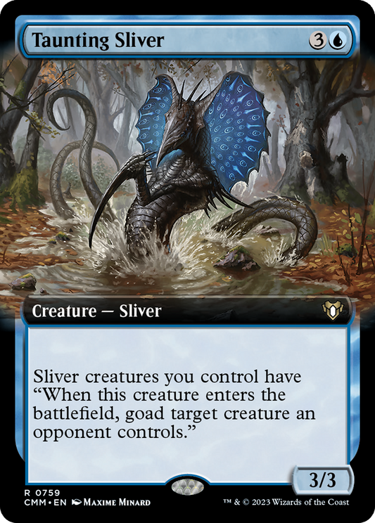 Taunting Sliver (Extended Art) [Commander Masters] [Foil]