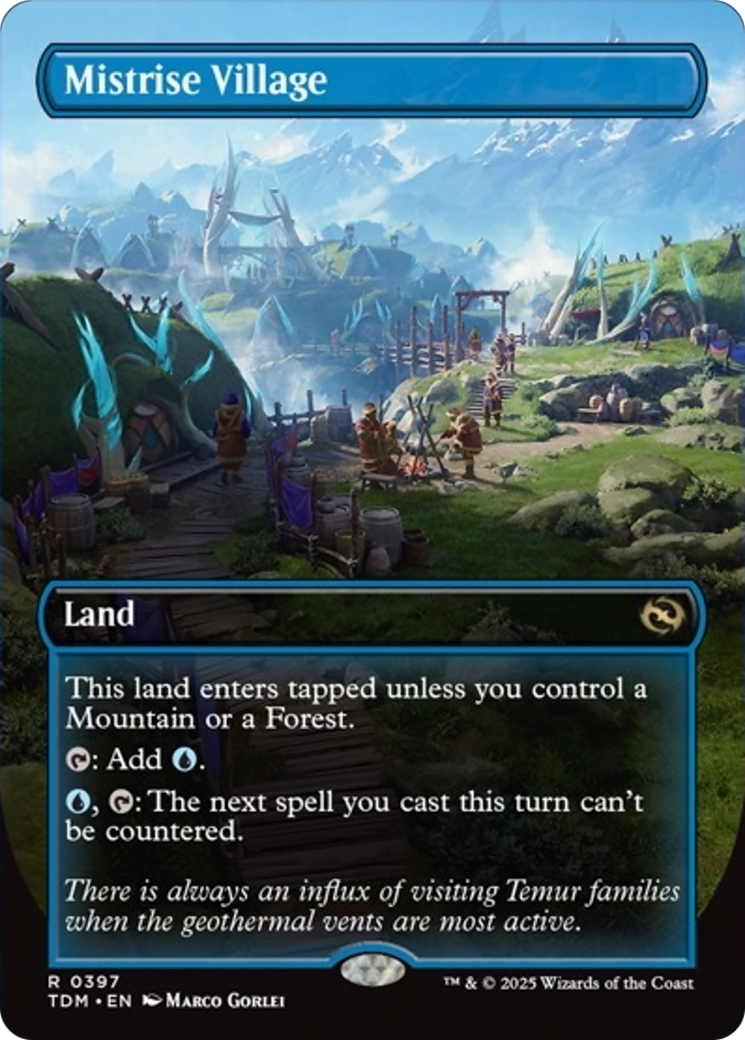 Mistrise Village (Borderless) [Tarkir: Dragonstorm] [Foil]