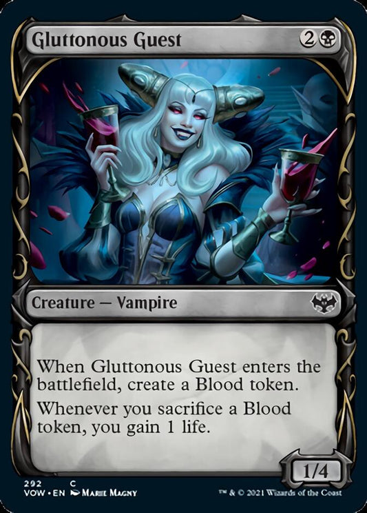 Gluttonous Guest (Showcase Fang Frame) [Innistrad: Crimson Vow] [Foil]