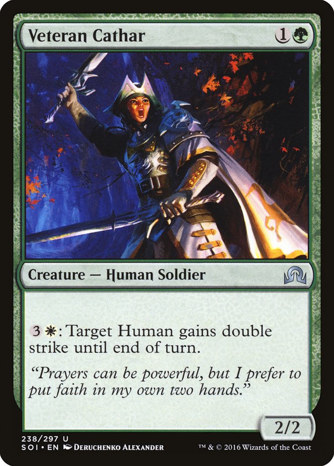 Veteran Cathar [Shadows over Innistrad] [Foil]