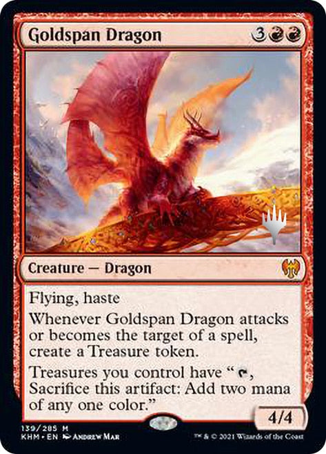 Goldspan Dragon (Promo Pack) [Kaldheim Promos] [Foil]