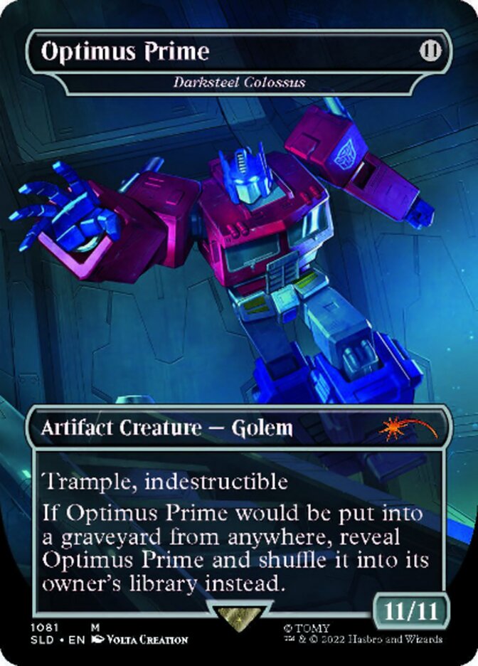 Darksteel Colossus - Optimus Prime (Borderless) [Secret Lair Drop Series] [Foil]