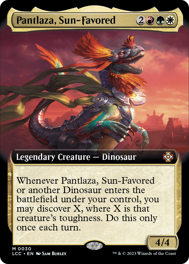 Pantlaza, Sun-Favored (Extended Art) [The Lost Caverns of Ixalan Commander] [Foil]