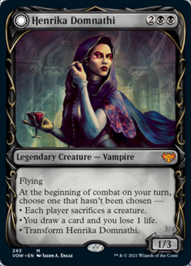 Henrika Domnathi // Henrika, Infernal Seer (Showcase Fang Frame) [Innistrad: Crimson Vow] [Foil]