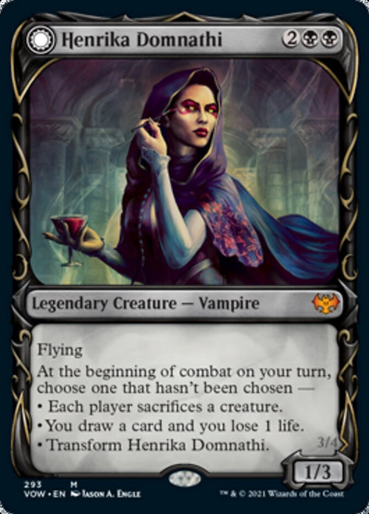 Henrika Domnathi // Henrika, Infernal Seer (Showcase Fang Frame) [Innistrad: Crimson Vow] [Foil]