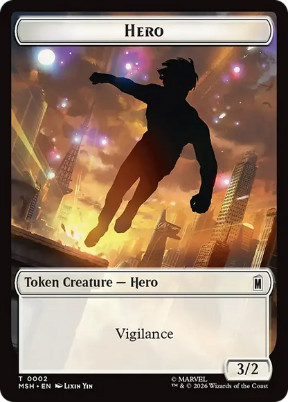 Hero // Robot Villain Double-Sided Token [Marvel Super Heroes]