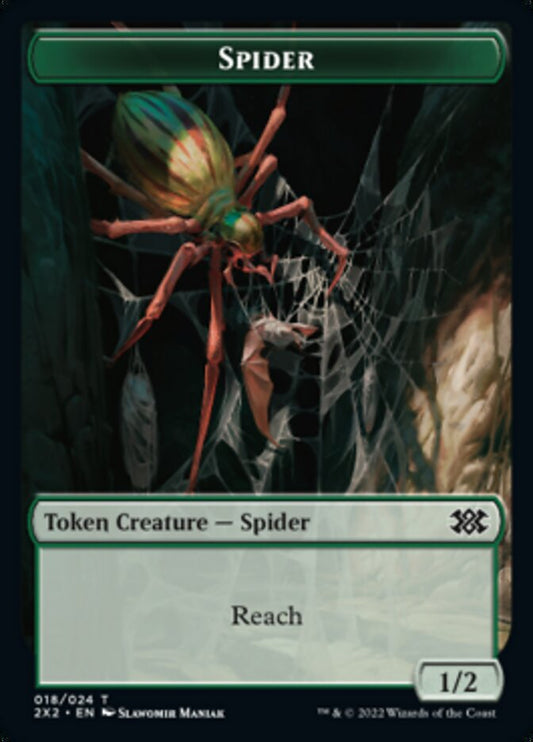 Spider // Monk Double-Sided Token [Double Masters 2022 Tokens] [Foil]
