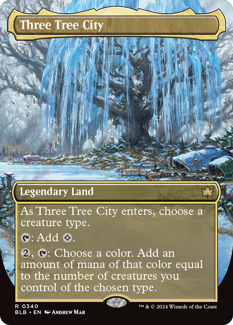 Three Tree City (Borderless) (0340) [Bloomburrow] [Foil]