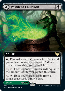 Pestilent Cauldron // Restorative Burst (Extended Art) [Strixhaven: School of Mages] [Foil]