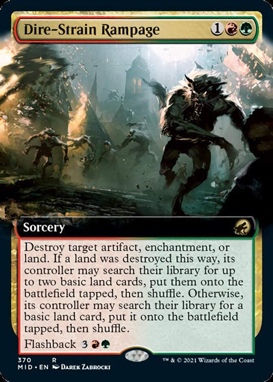 Dire-Strain Rampage (Extended Art) [Innistrad: Midnight Hunt] [Foil]