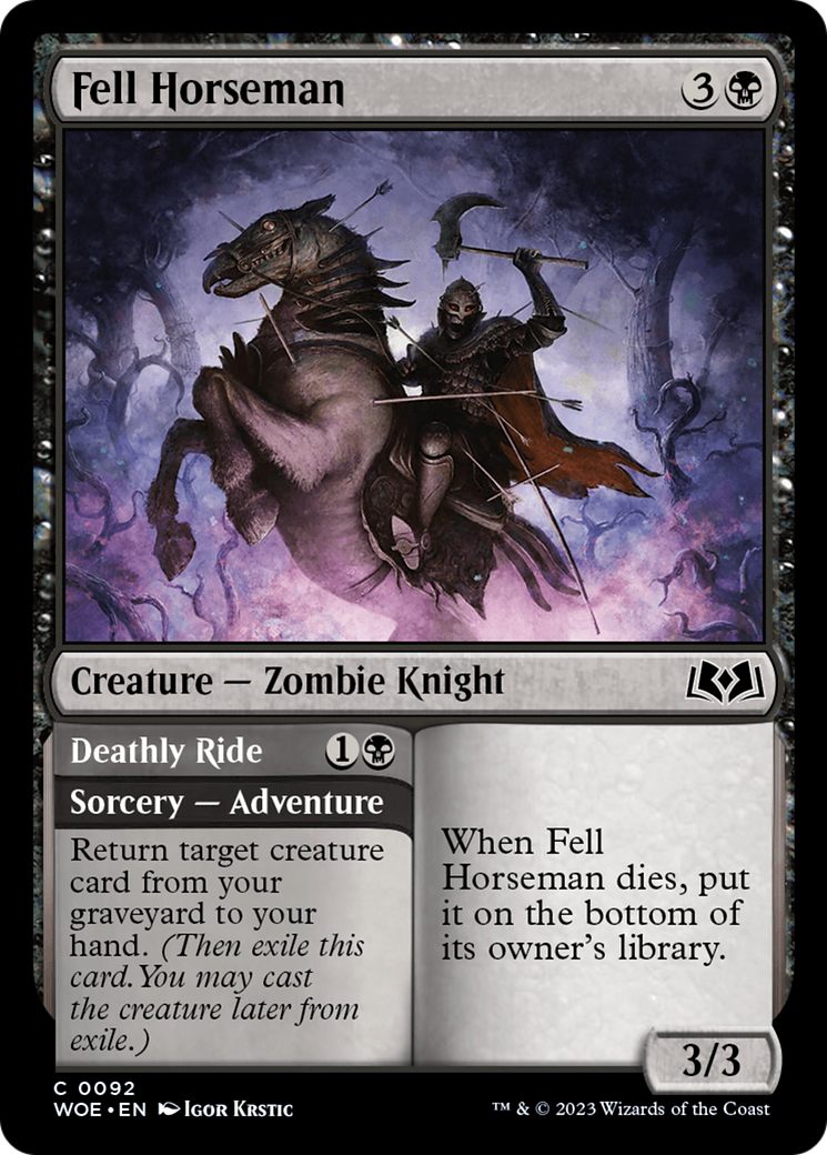 Fell Horseman // Deathly Ride [Wilds of Eldraine] [Foil]