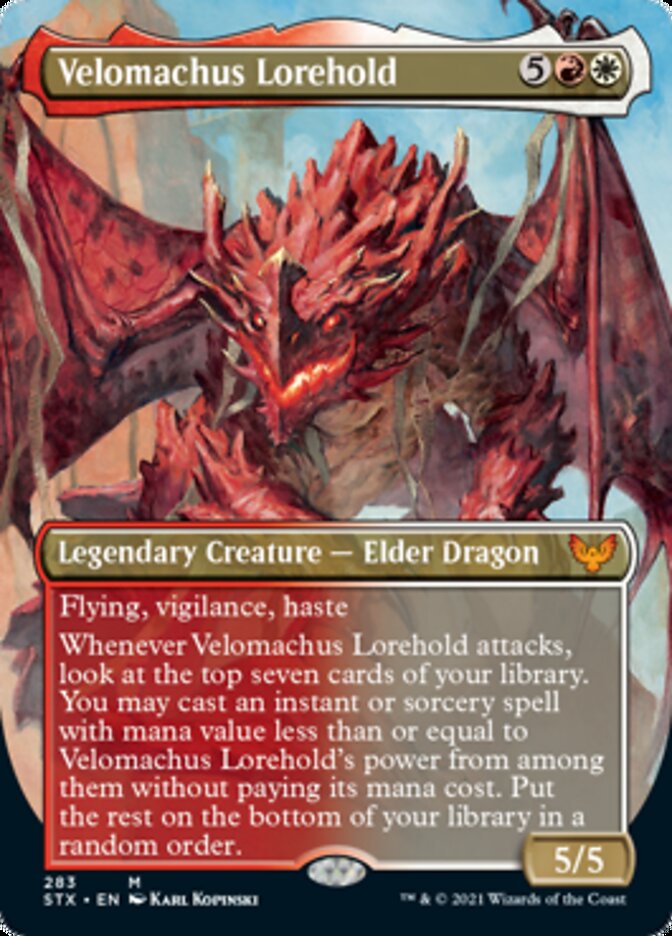 Velomachus Lorehold (Borderless Alternate Art) [Strixhaven: School of Mages] [Foil]