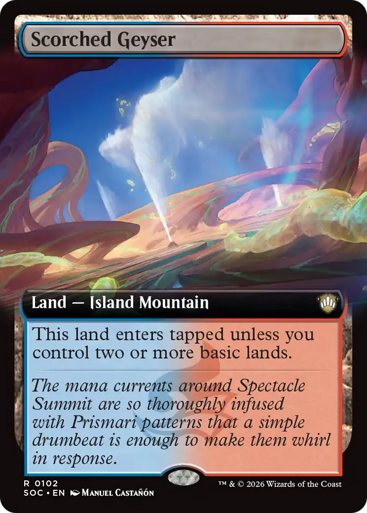 Scorched Geyser (Extended Art) [Secrets of Strixhaven Commander] [Foil]