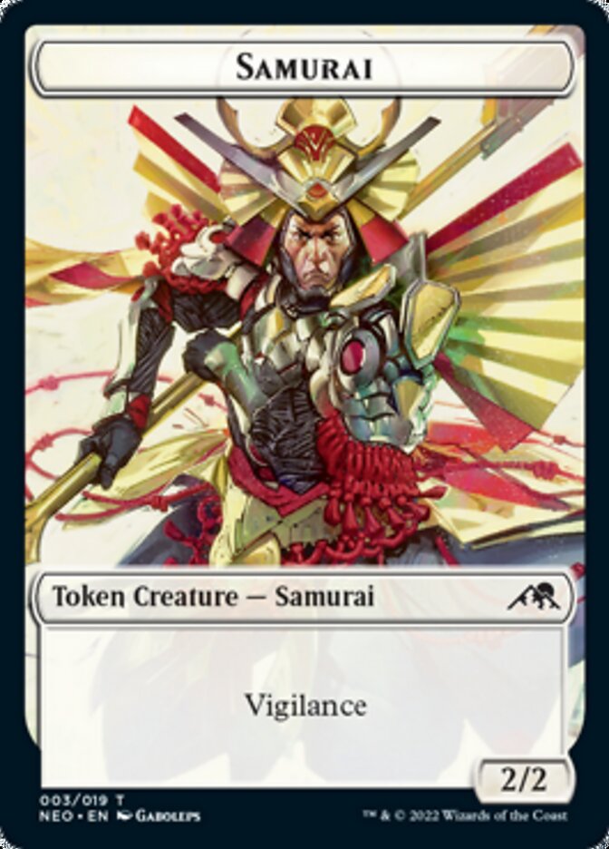 Samurai // Construct (006) Double-Sided Token [Kamigawa: Neon Dynasty Tokens] [Foil]
