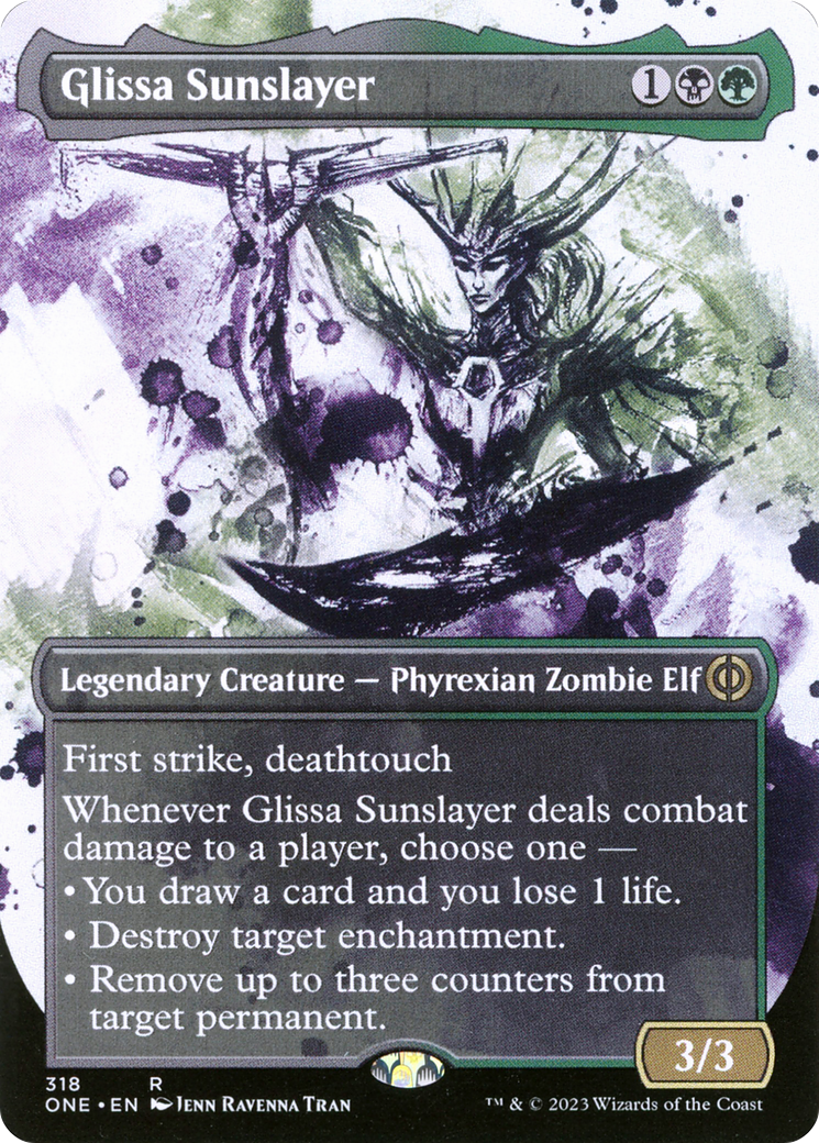 Glissa Sunslayer (Borderless Ichor) [Phyrexia: All Will Be One] [Foil]