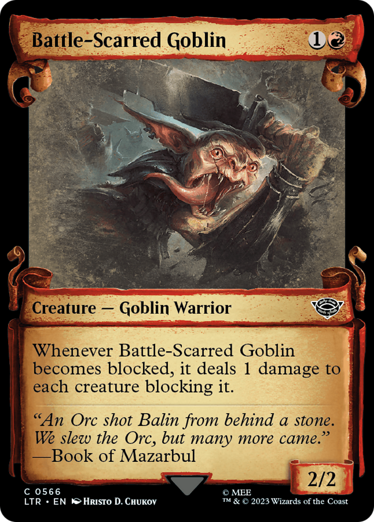 Battle-Scarred Goblin [The Lord of the Rings: Tales of Middle-Earth Showcase Scrolls] [Foil]
