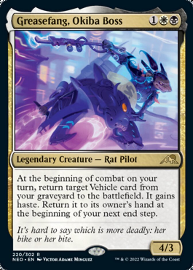 Greasefang, Okiba Boss [Kamigawa: Neon Dynasty] [Foil]