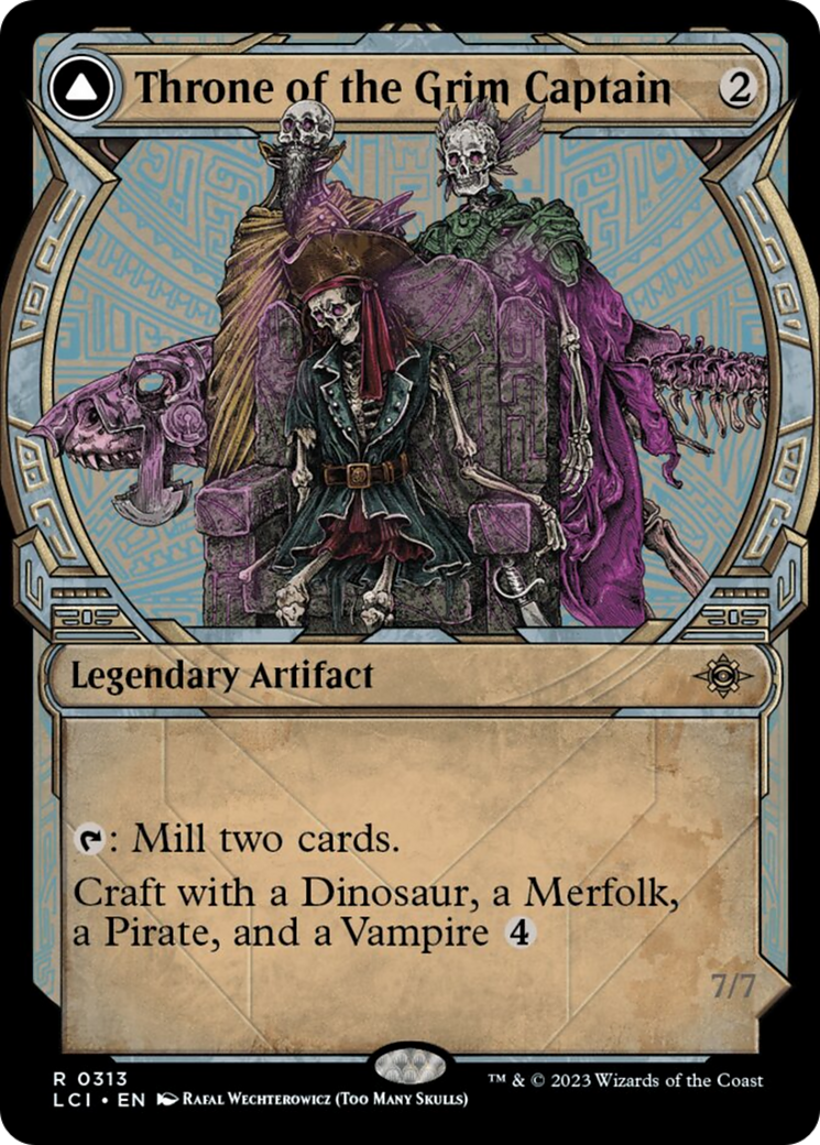 Throne of the Grim Captain // The Grim Captain (Showcase) [The Lost Caverns of Ixalan] [Foil]