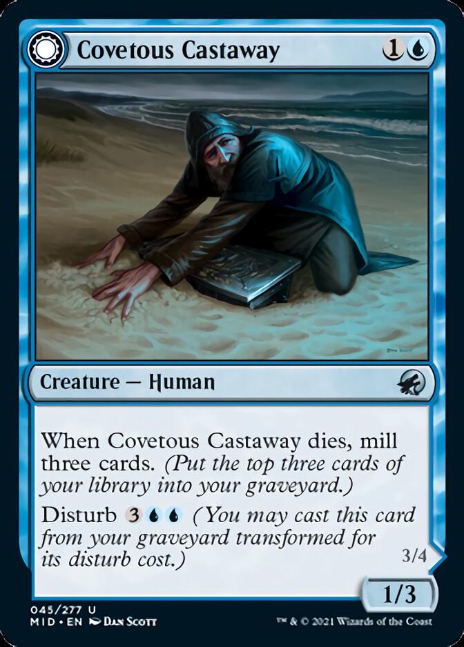Covetous Castaway // Ghostly Castigator [Innistrad: Midnight Hunt] [Foil]