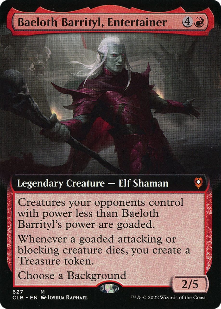 Baeloth Barrityl, Entertainer (Extended Art) [Commander Legends: Battle for Baldur's Gate] [Foil]