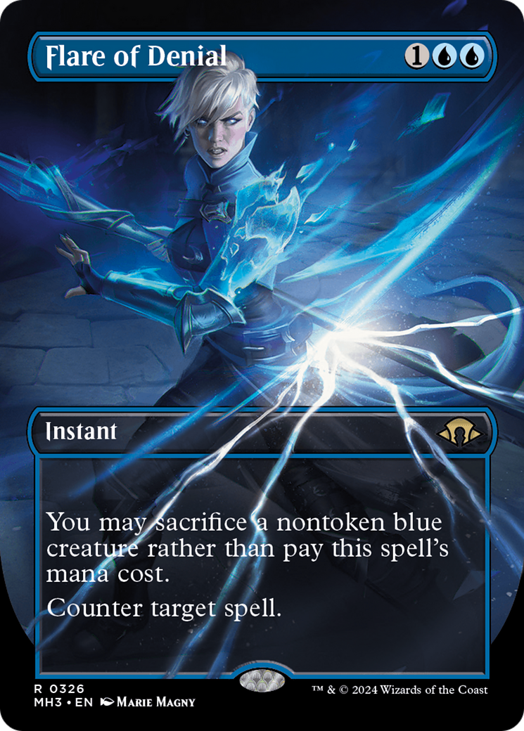 Flare of Denial (Borderless) [Modern Horizons 3] [Foil]