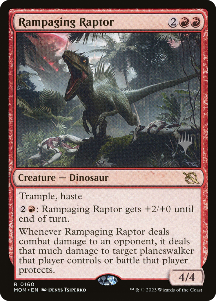 Rampaging Raptor (Promo Pack) [March of the Machine Promos] [Foil]