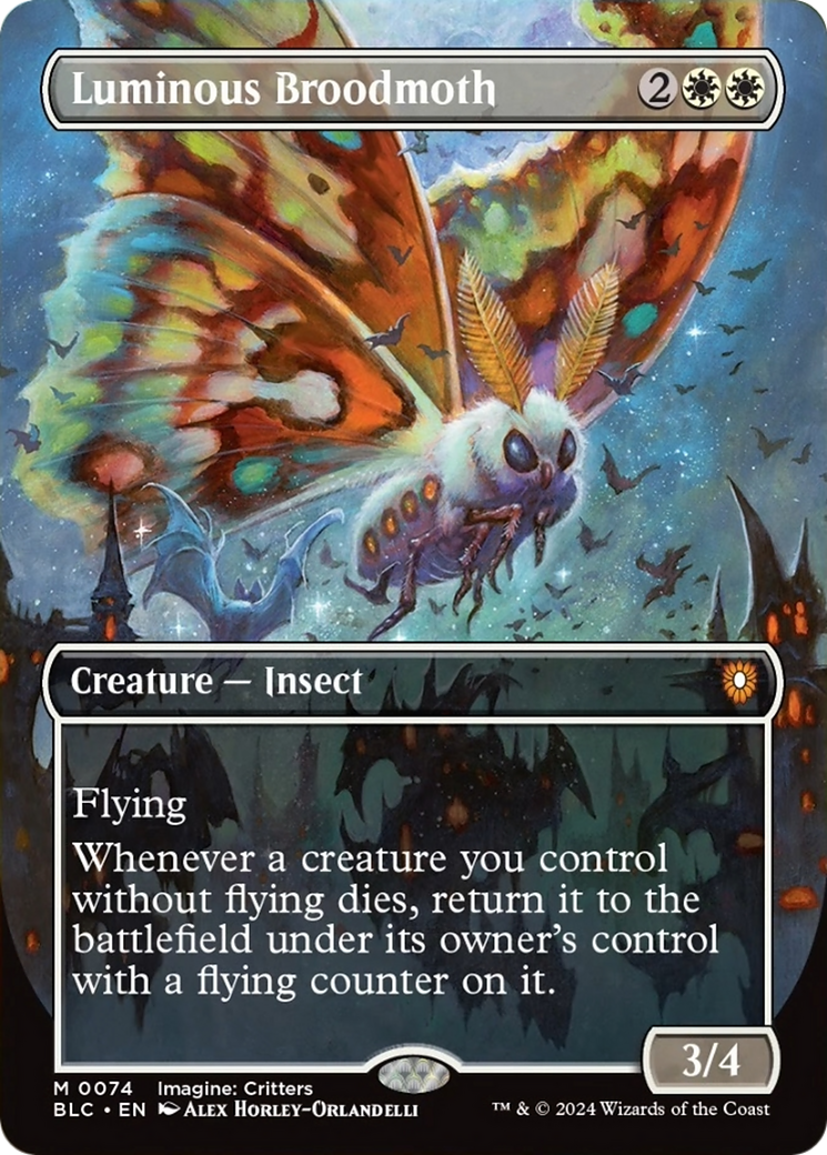 Luminous Broodmoth (Borderless) [Bloomburrow Commander] [Foil]