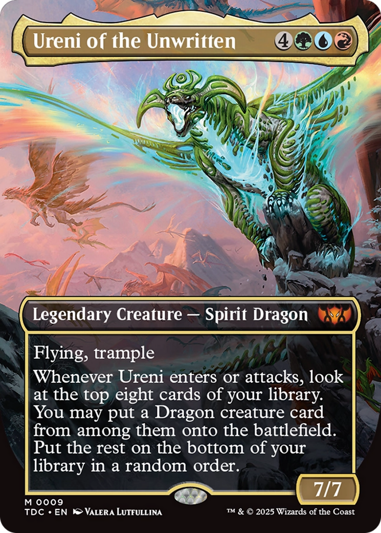 Ureni of the Unwritten (Borderless) [Tarkir: Dragonstorm Commander] [Foil]