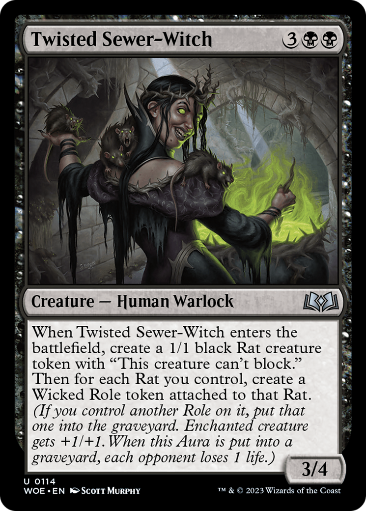 Twisted Sewer-Witch [Wilds of Eldraine] [Foil]