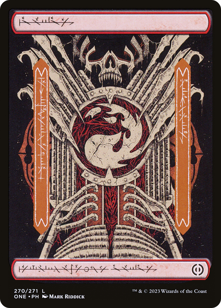 Mountain (270) (Phyrexian) [Phyrexia: All Will Be One] [Foil]