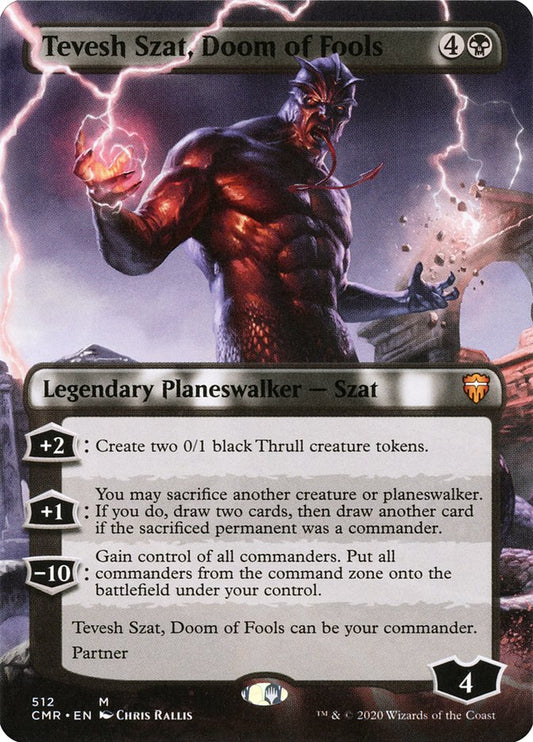 Tevesh Szat, Doom of Fools (Borderless) [Commander Legends] [Foil]