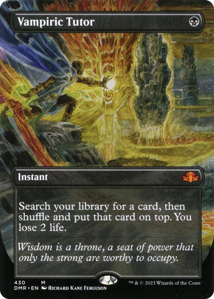 Vampiric Tutor (Borderless Alternate Art) [Dominaria Remastered] [Foil]