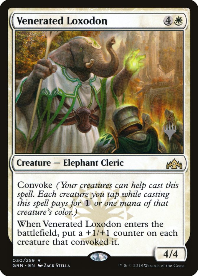 Venerated Loxodon (Promo Pack) [Guilds of Ravnica Promos] [Foil]