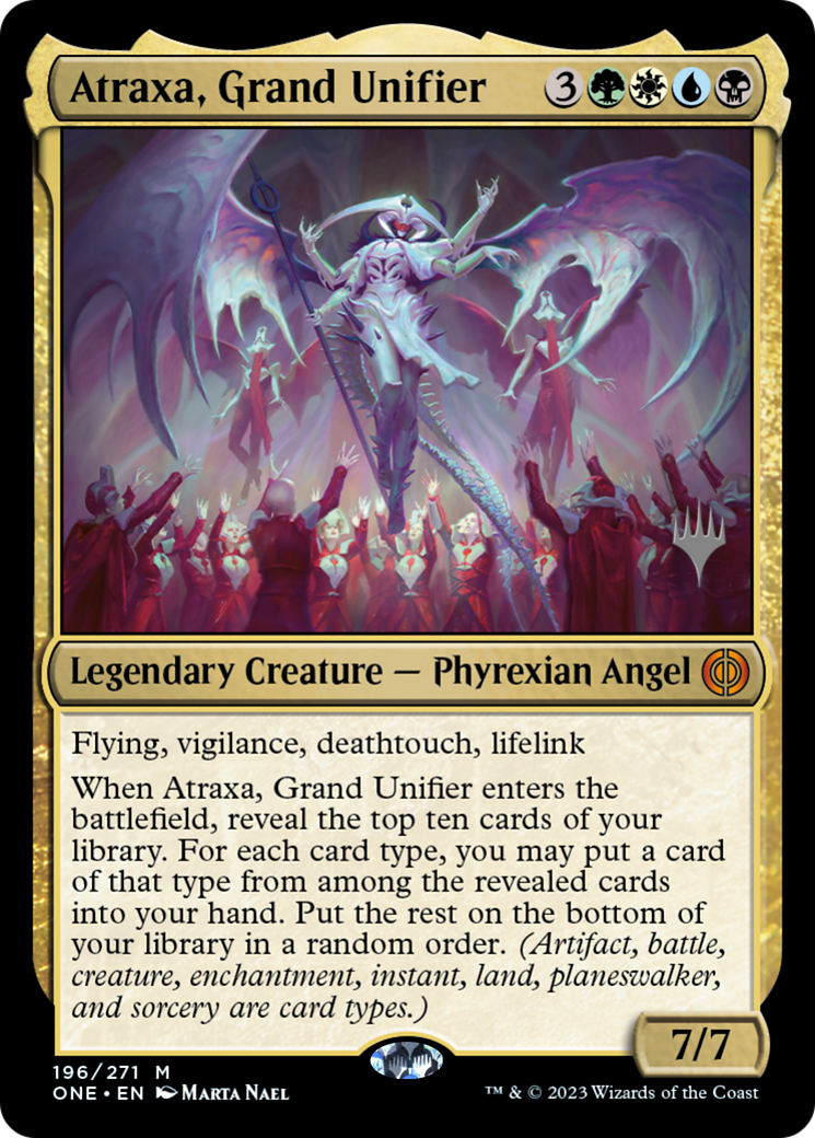 Atraxa, Grand Unifier (Promo Pack) [Phyrexia: All Will Be One Promos] [Foil]