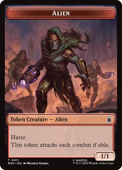 Alien // Wall Double-Sided Token [Marvel Super Heroes]