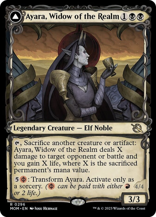 Ayara, Widow of the Realm // Ayara, Furnace Queen (Showcase Planar Booster Fun) [March of the Machine] [Foil]