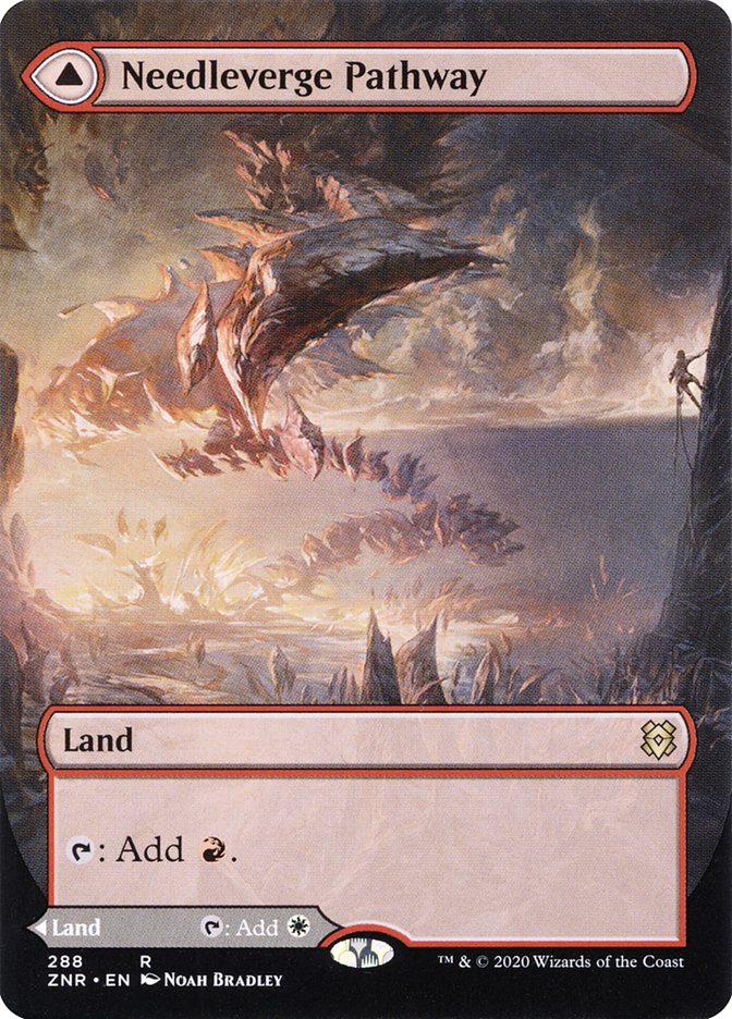 Needleverge Pathway // Pillarverge Pathway (Borderless Alternate Art) [Zendikar Rising] [Foil]