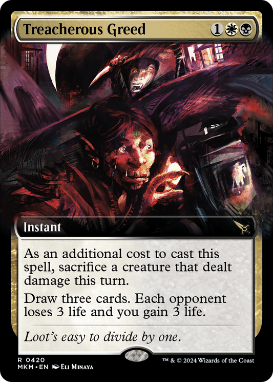 Treacherous Greed (Extended Art) [Murders at Karlov Manor] [Foil]