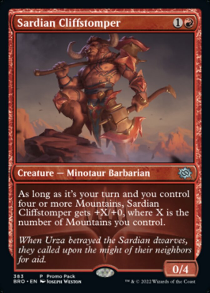 Sardian Cliffstomper (Promo Pack) [The Brothers' War Promos] [Foil]