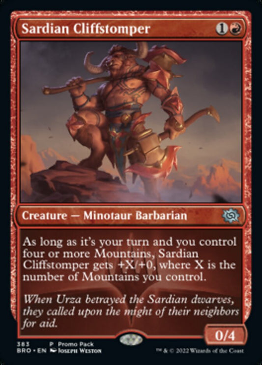 Sardian Cliffstomper (Promo Pack) [The Brothers' War Promos] [Foil]