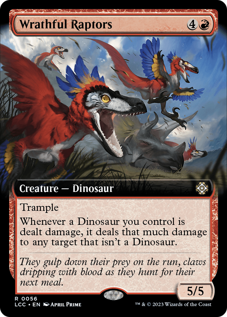Wrathful Raptors (Extended Art) [The Lost Caverns of Ixalan Commander] [Foil]