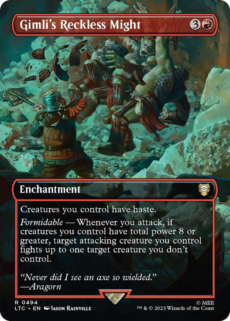 Gimli's Reckless Might (Borderless) [The Lord of the Rings: Tales of Middle-Earth Commander] [Foil]