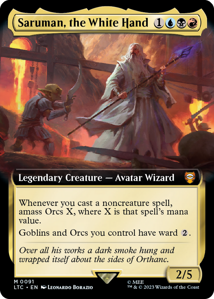 Saruman, the White Hand (Extended Art) [The Lord of the Rings: Tales of Middle-Earth Commander] [Foil]