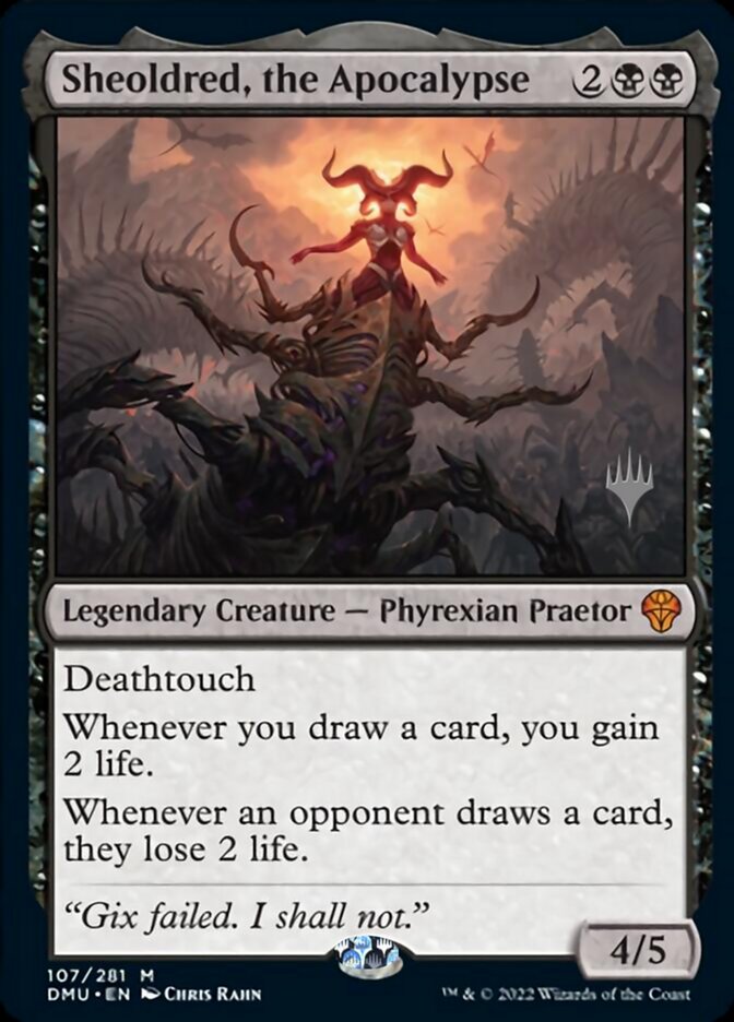 Sheoldred, the Apocalypse (Promo Pack) [Dominaria United Promos] [Foil]