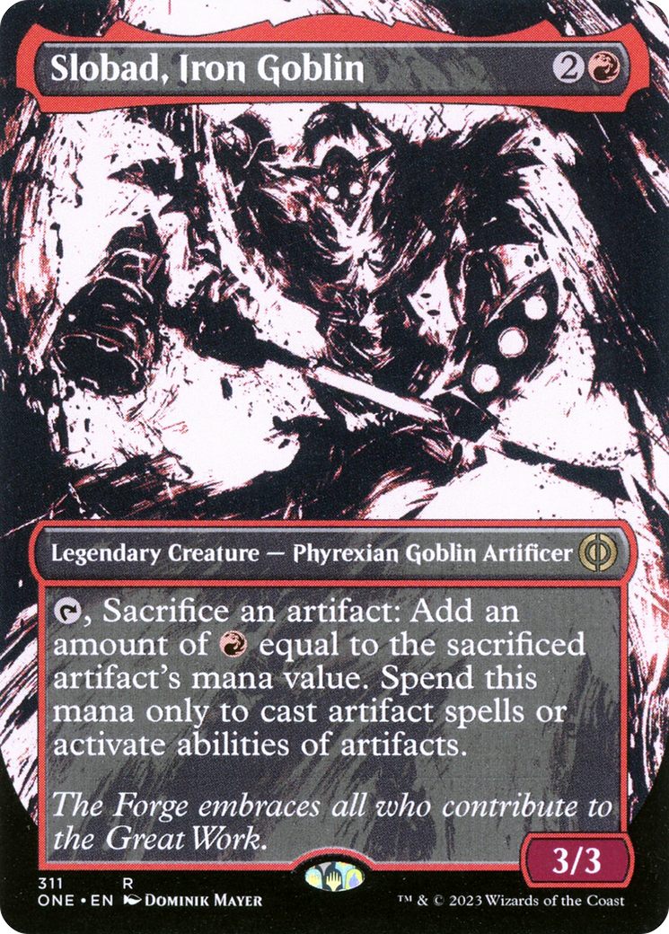 Slobad, Iron Goblin (Borderless Ichor) [Phyrexia: All Will Be One] [Foil]