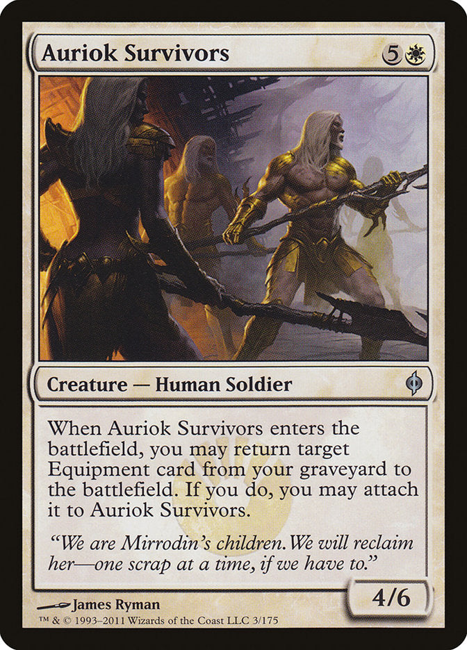 Auriok Survivors [New Phyrexia] [Foil]
