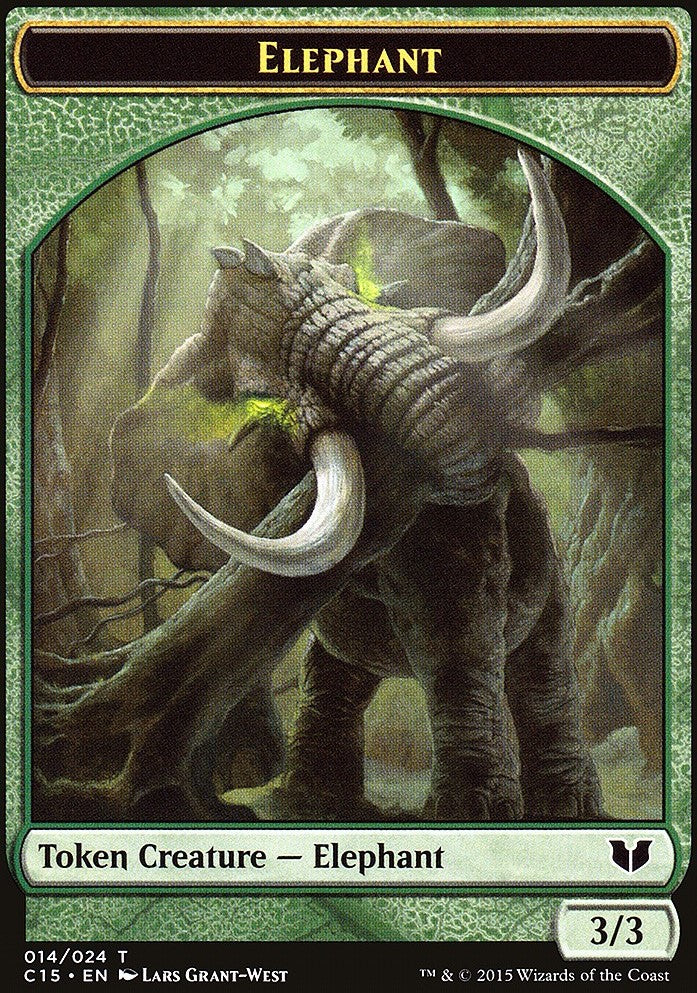 Zombie // Elephant Double-Sided Token [Commander 2015 Tokens]